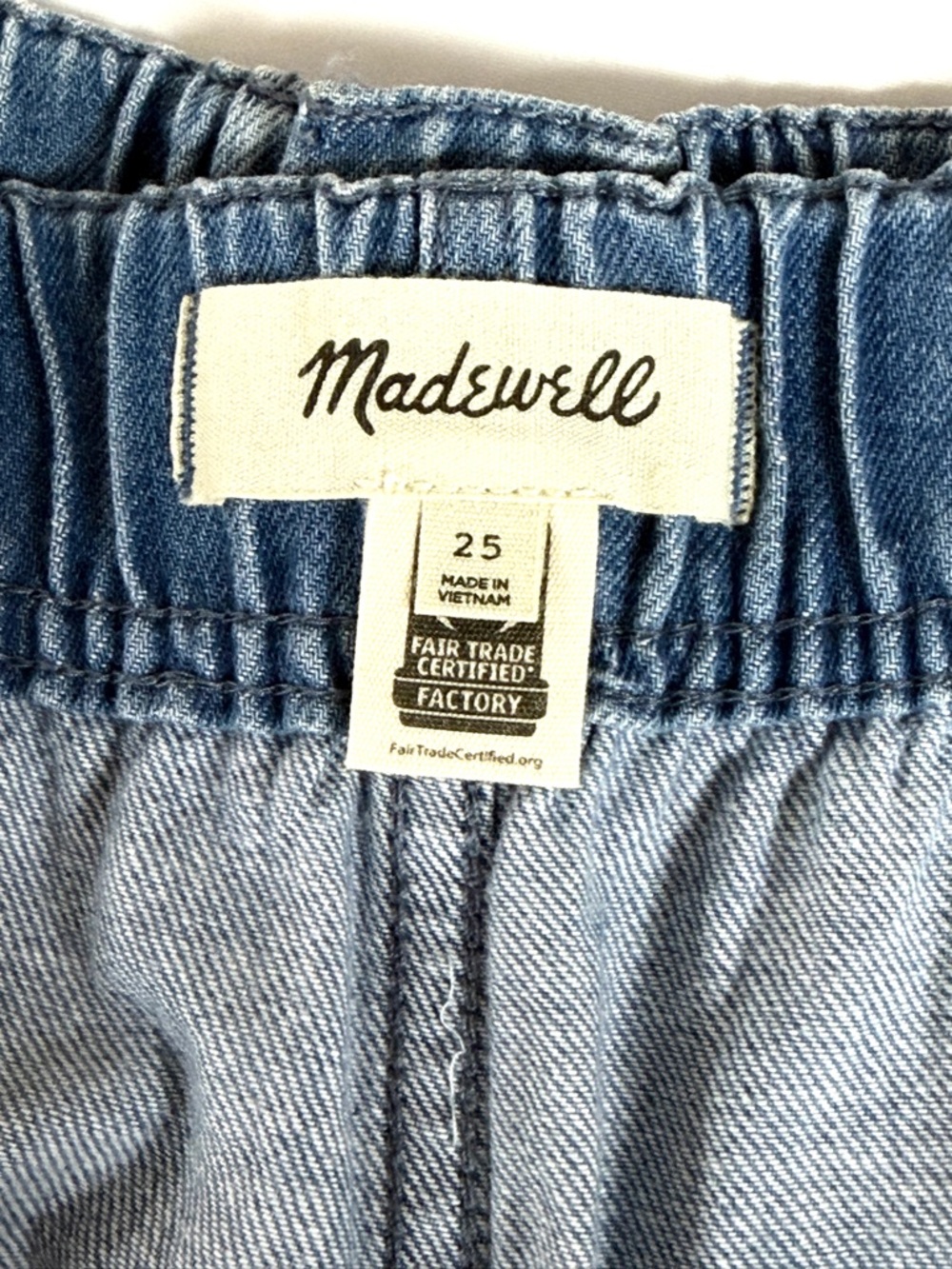 Madewell Denim Shorts 25 Paperbag Waist High Rise Blue Casual Summer Pockets - Picture 6 of 6